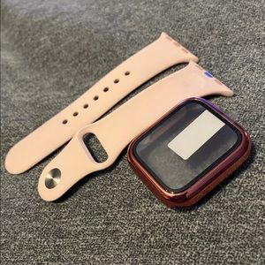 40mm iWatch pink sport band & pink metallic case